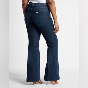 Express Ladies Mid Rise Dark Wash '70s Flare Jeans NWT